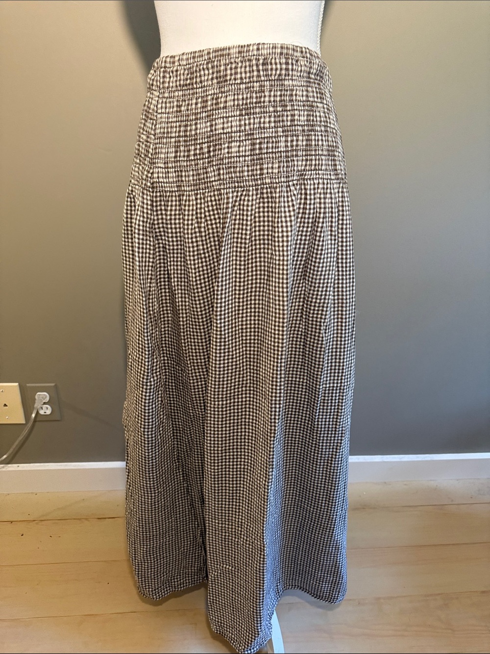 Gap Smocked Waist Gingham Maxi Skirt - Picture 4 of 5